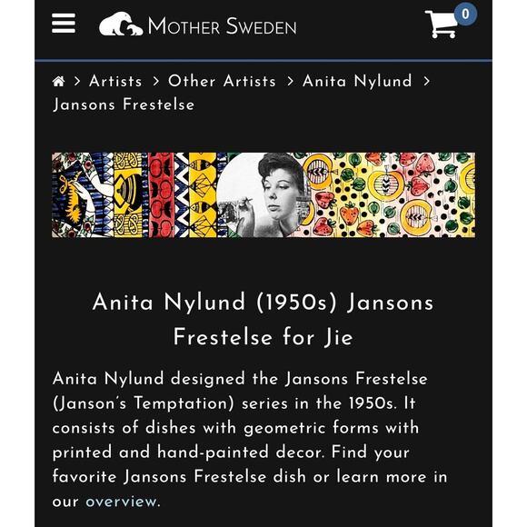 MCM Anita Nylund JIE Gantofta Sweden Ceramic Dish 112 “janssons Frestelse” Rare - Picture 14 of 15